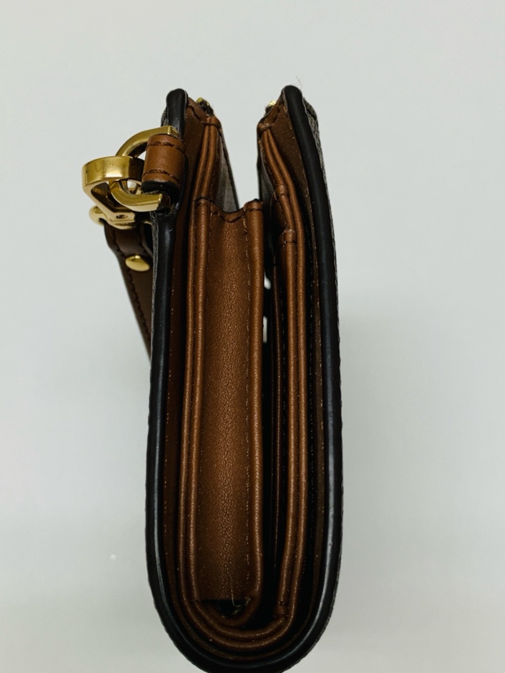 MICHAEL KORS Jet Set Double Zip Wristlet Wallet Brown Monogram Signature Print - Picture 6 of 16